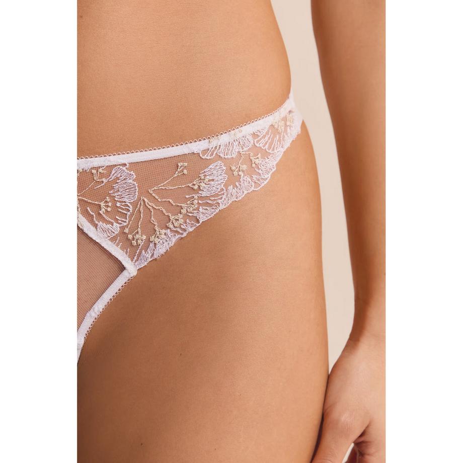 Etam Tanga mit Blumenstickerei  