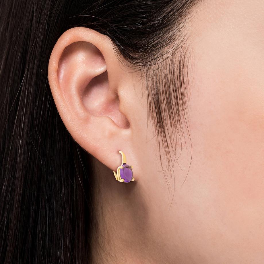 L' Atelier Gold 18 Karat by Manor  Boucles d'oreilles avec pierre 