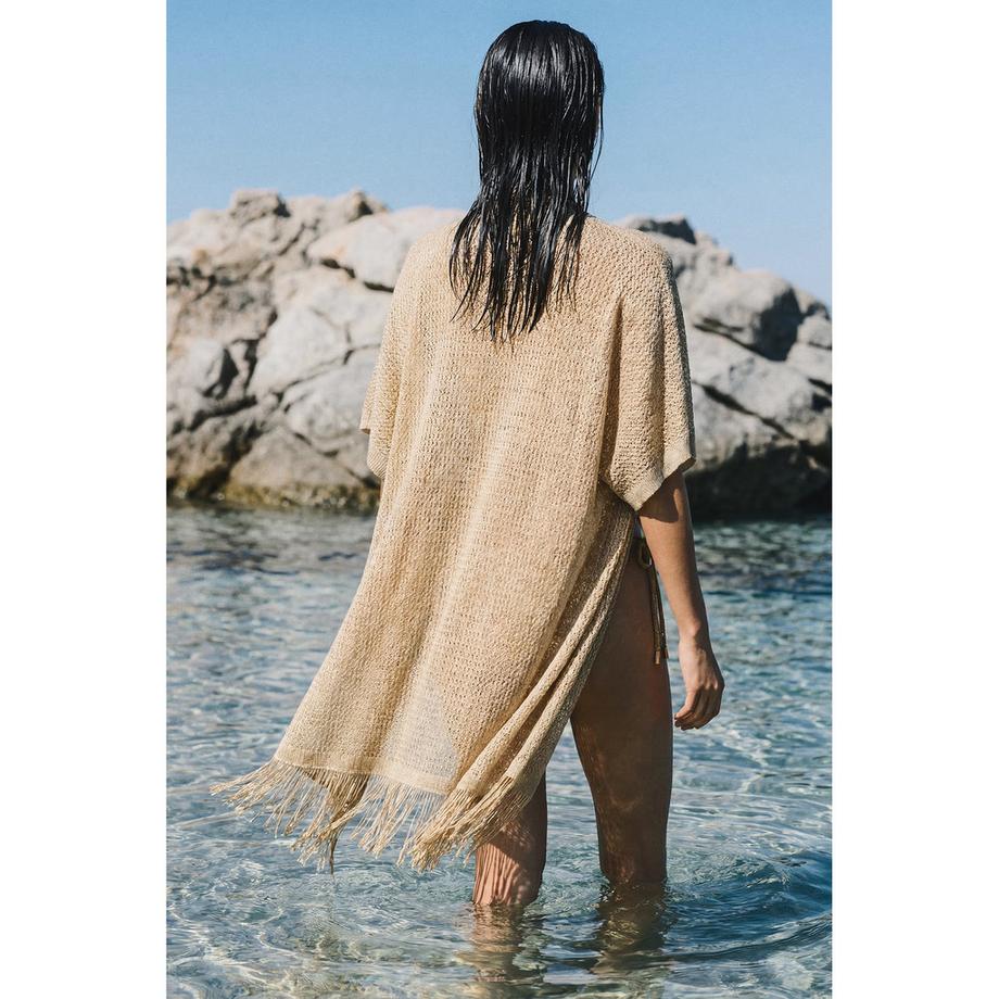 Etam Copricostume in maglia con frange  