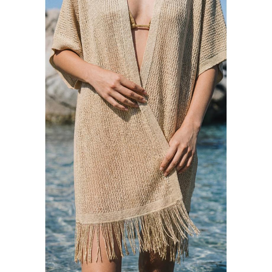 Etam Copricostume in maglia con frange  