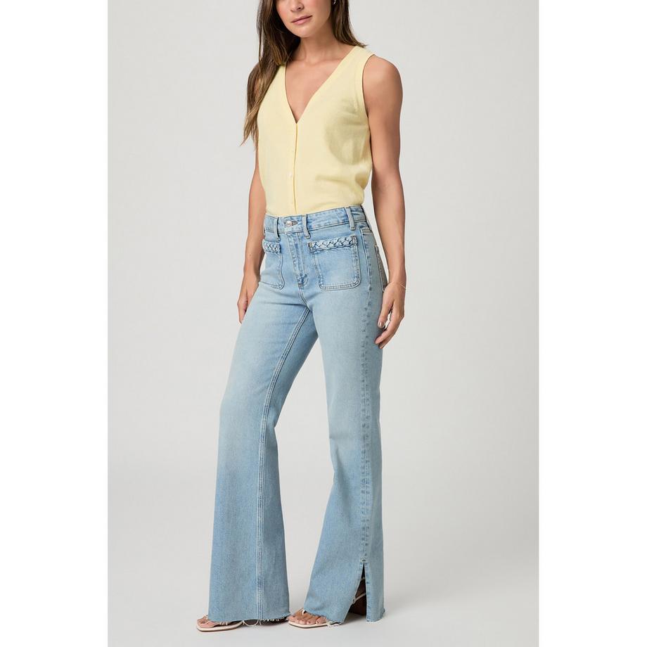 PAIGE Flared Jeans mit geflochtenem Taschendetail  