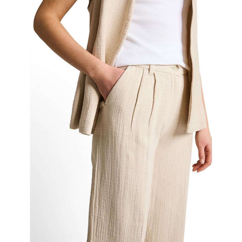 TOM TAILOR Pantalon plissé à jambe large  
