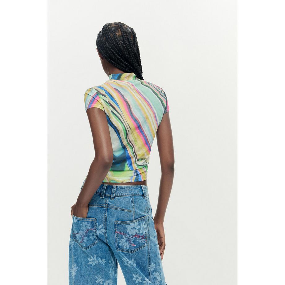 Desigual T-shirt à manches courtes col montant  