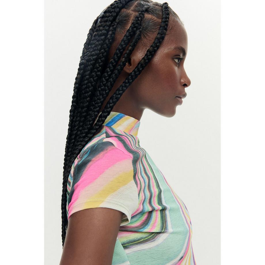 Desigual T-shirt à manches courtes col montant  