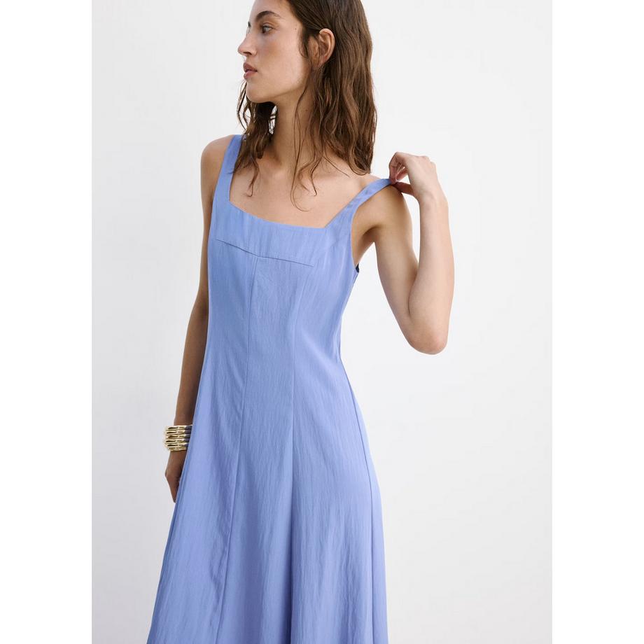 MANGO PUMPNEW Abito Midi Scollo Quadrato  