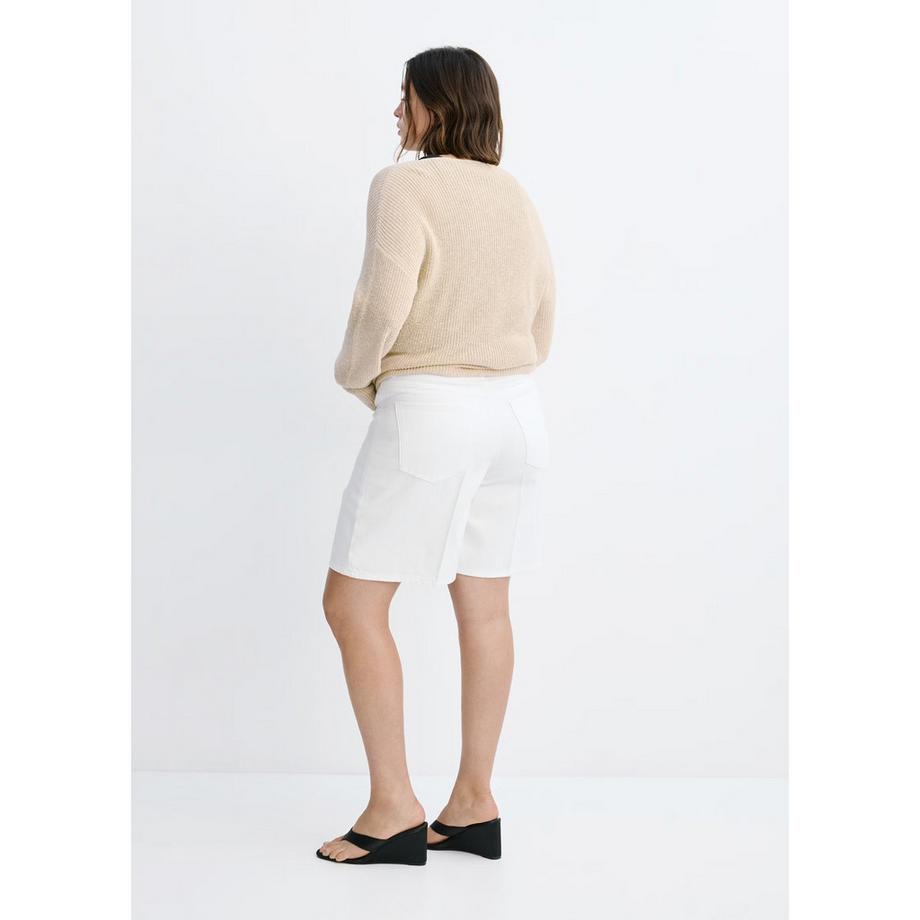 MANGO CAMILLA Einfarbige weisse Shorts  
