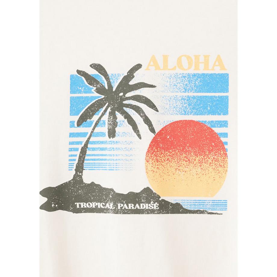 MANGO ILUSTRA T-shirt stampa Aloha Tropical Paradise  