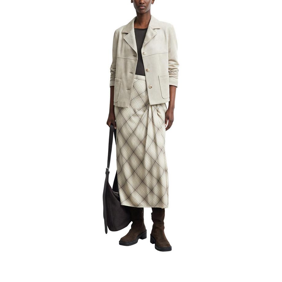Comma Jacke mit Reverskragen und Wildlederoptik  