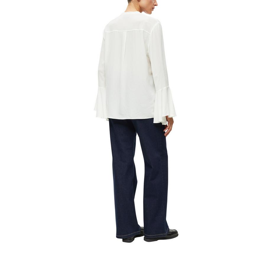 S. Oliver Black Label Gerüschte Bluse mit Glockenärmeln  