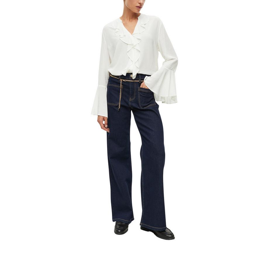 S. Oliver Black Label Gerüschte Bluse mit Glockenärmeln  