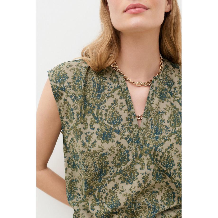 Caroll Top Sans Manches Col V  