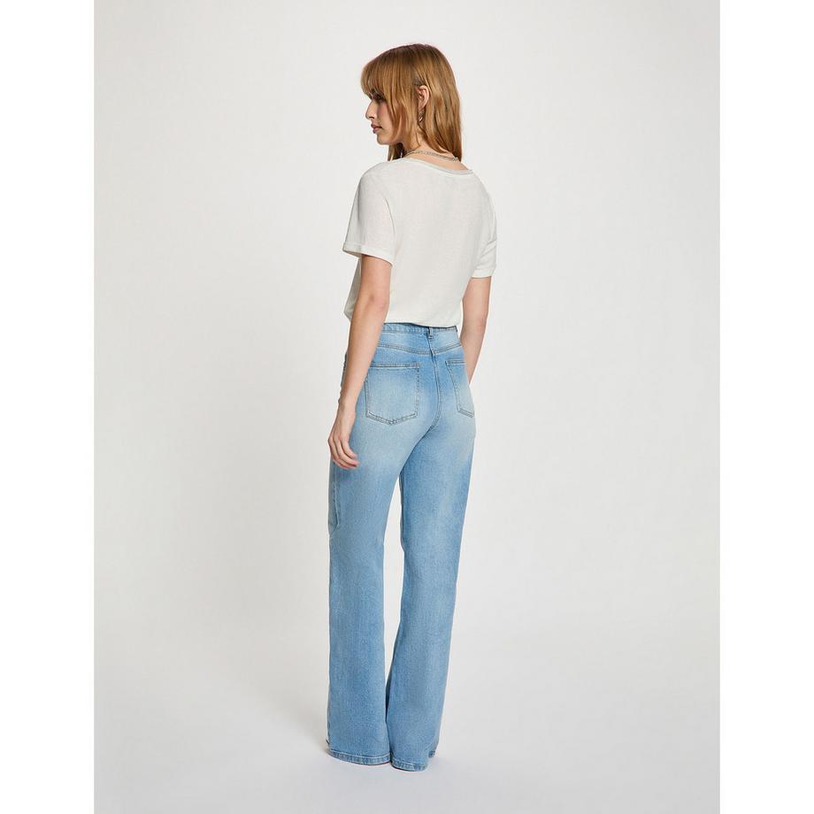 MORGAN T-Shirt Col V Manches Courtes  