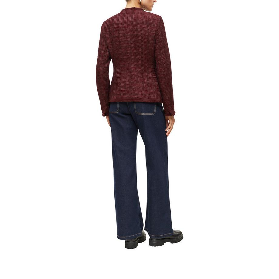 S. Oliver Black Label Tweedjacke mit Fransenbesatz  