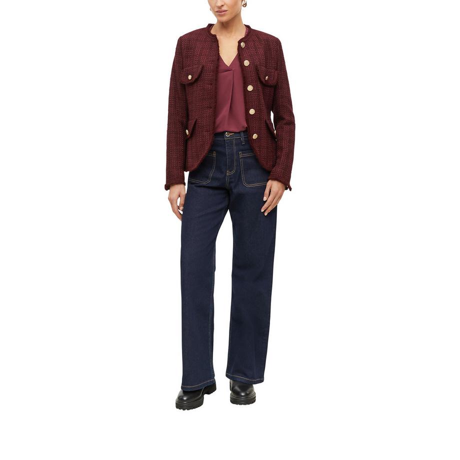 S. Oliver Black Label Tweedjacke mit Fransenbesatz  