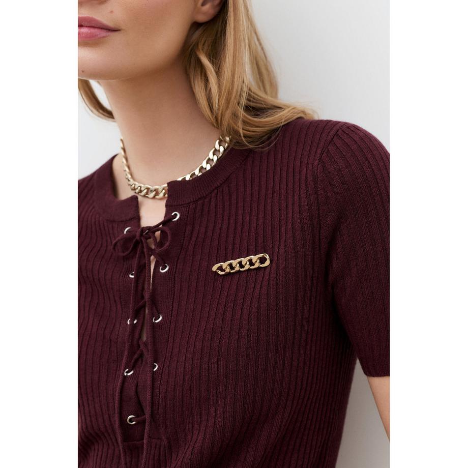 Caroll Pull Col V Manches Courtes  