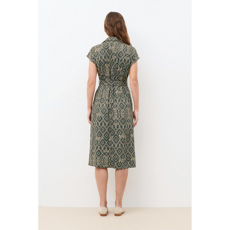 Caroll Robe chemise à motifs avec ceinture  