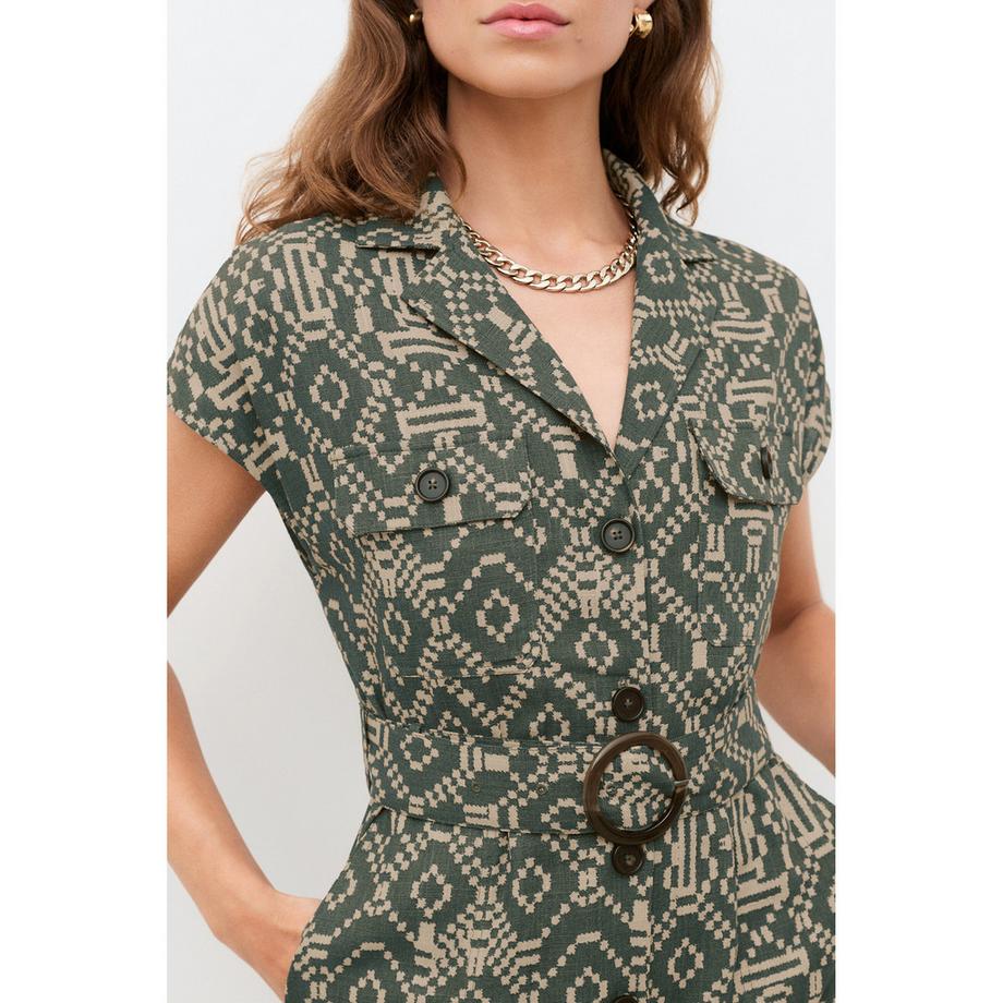 Caroll Robe chemise à motifs avec ceinture  