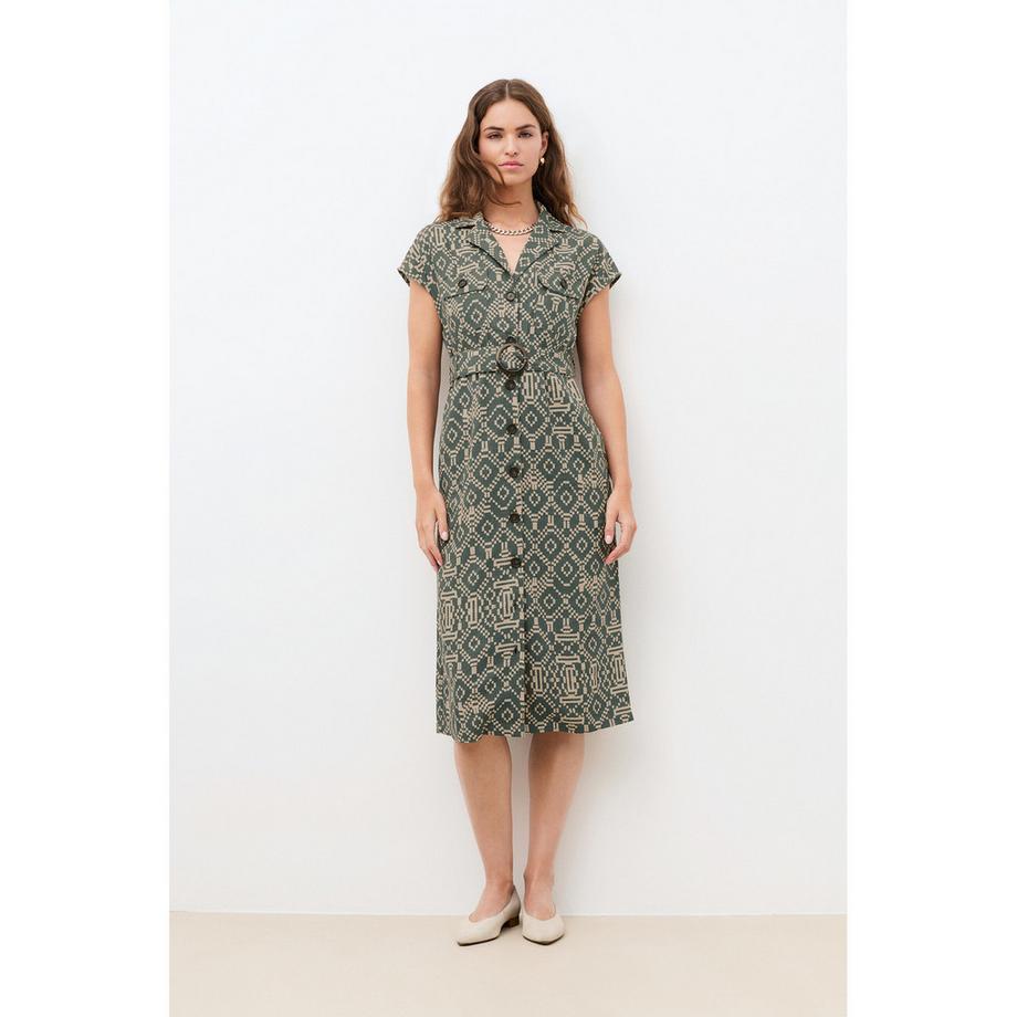 Caroll Robe chemise à motifs avec ceinture  