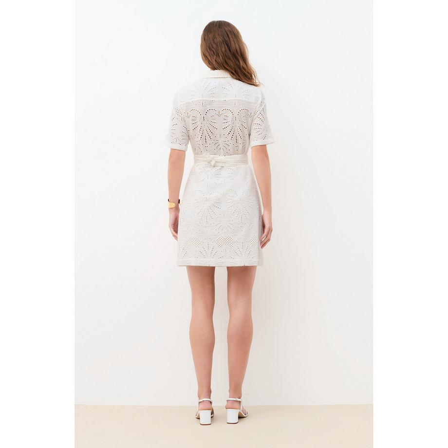 Caroll Robe Courte en Lin Manches Courtes  