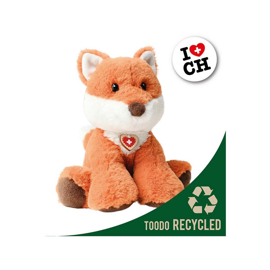 Rotfuchs mit Holzherz 18 cm