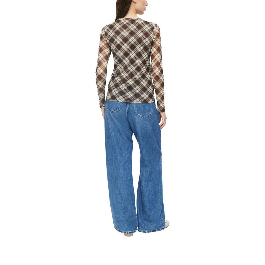 S. Oliver Red Label T-shirt a maniche lunghe con stampa a quadri  
