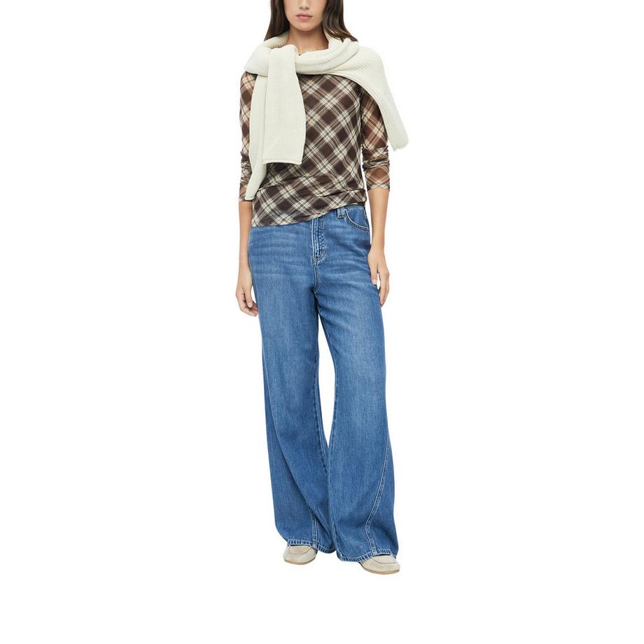 S. Oliver Red Label T-shirt a maniche lunghe con stampa a quadri  