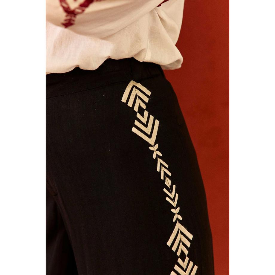 La Petite Etoile Pantaloni a gamba larga ricamati  
