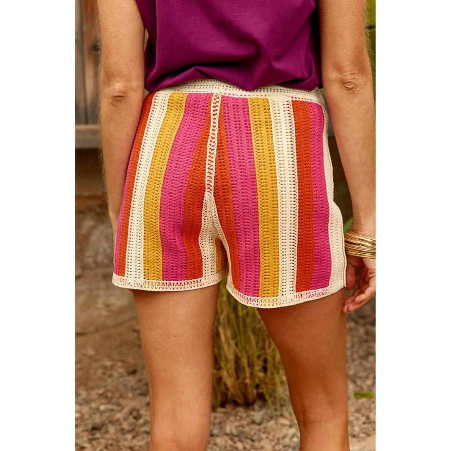 La Petite Etoile Short a righe in crochet  
