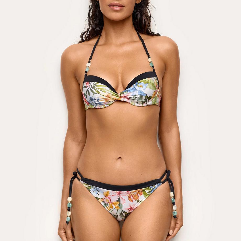 Yamamay Slip bikini con stampa floreale e laccetti laterali  