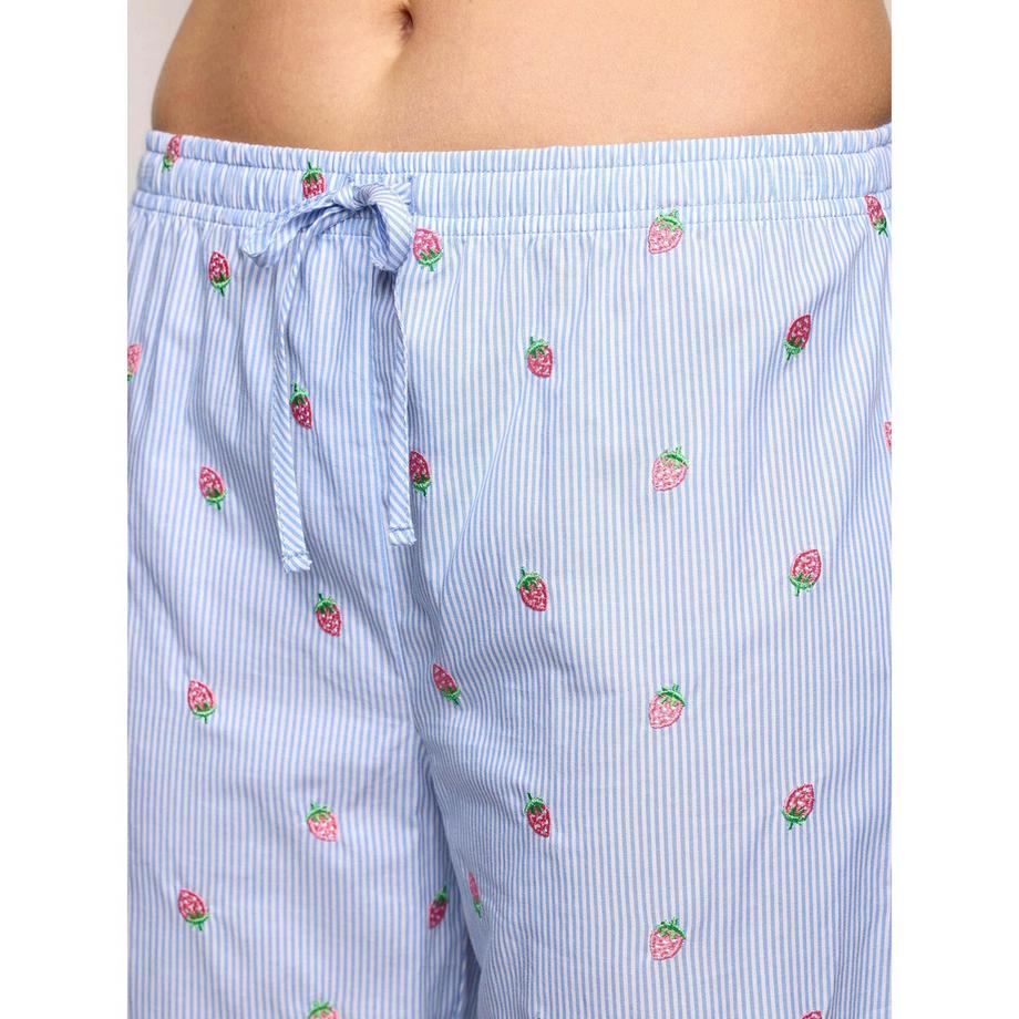 Yamamay Gestreifte Lounge Hose mit Erdbeerprint  