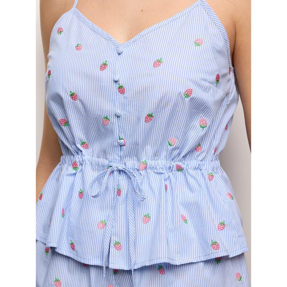 Yamamay Gestreiftes Erdbeer Print Cami Top  