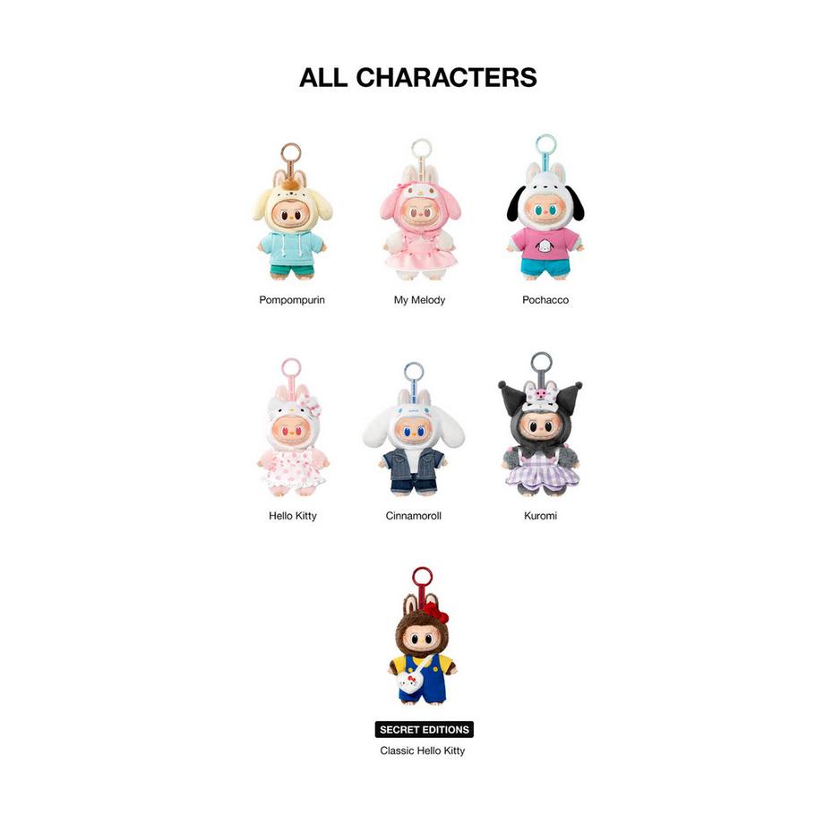 Popmart Beauty Labubu The Monsters × Hello Kitty Keychain Série Coffret Surprise  