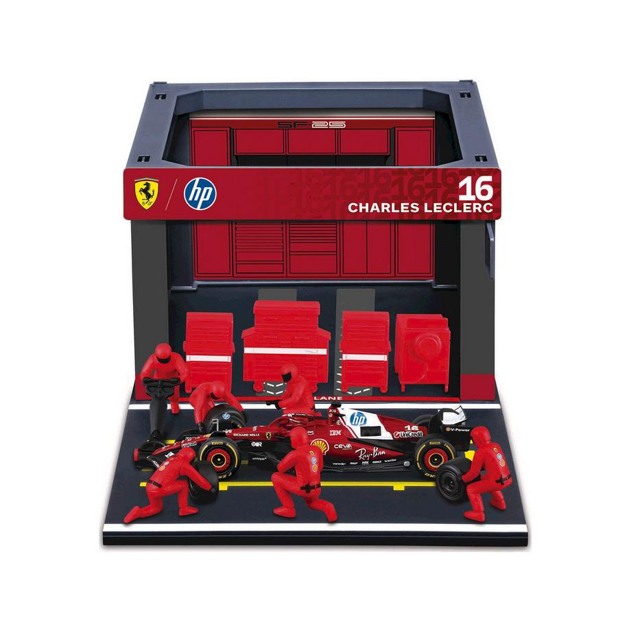 bburago  Ferrari SF-25 (2025) Pit Pass Set 16 Charles Leclerc 