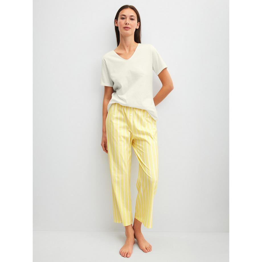 CALIDA Favourites Botanic Kurzarm V-Ausschnitt Shirt  