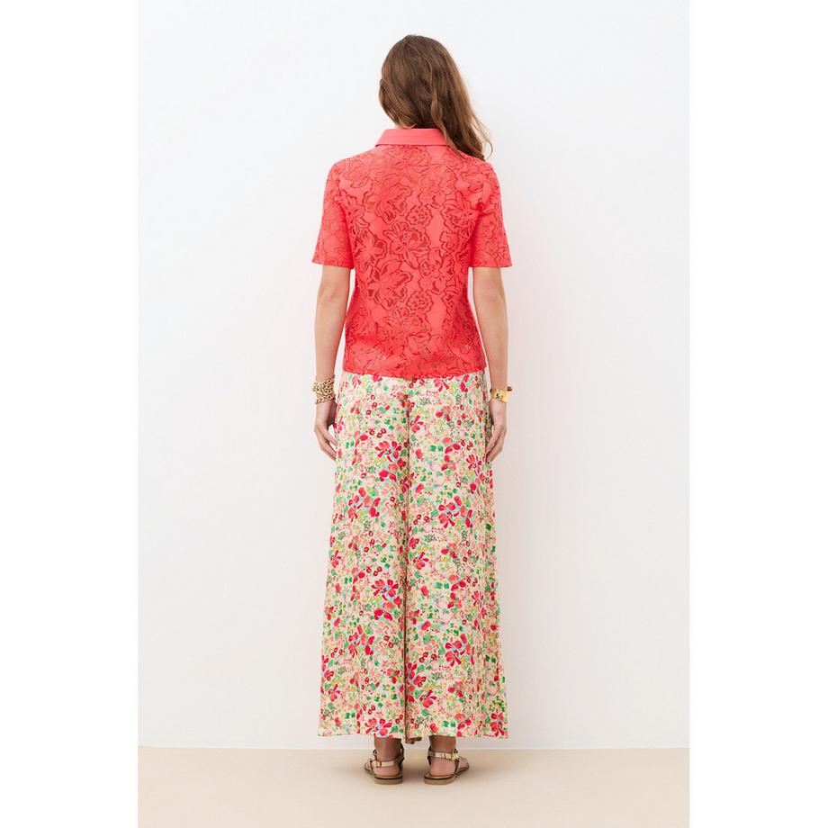 Caroll T-Shirt Manches Courtes en Dentelle  