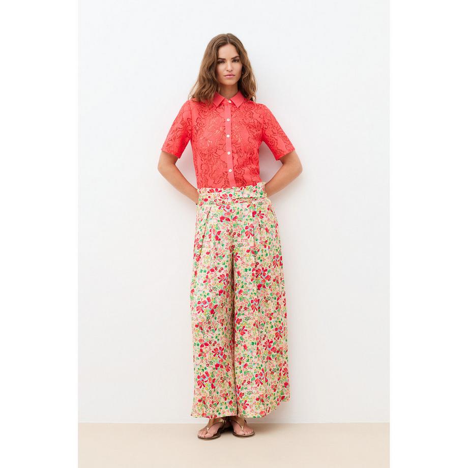 Caroll T-Shirt Manches Courtes en Dentelle  