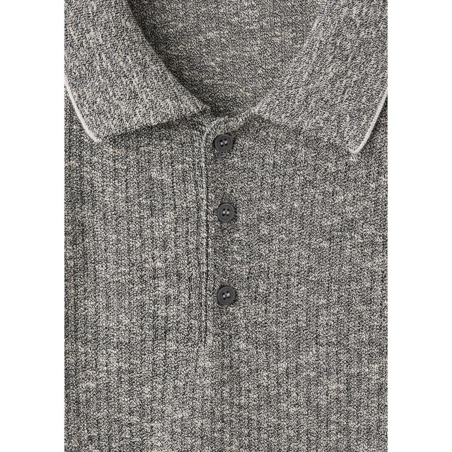 Mango Man FLEW Geripptes Strick Polo Shirt  