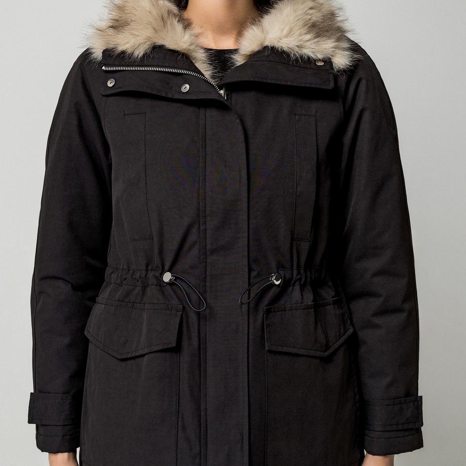 Manor Woman Parka avec capuche en fausse fourrure  