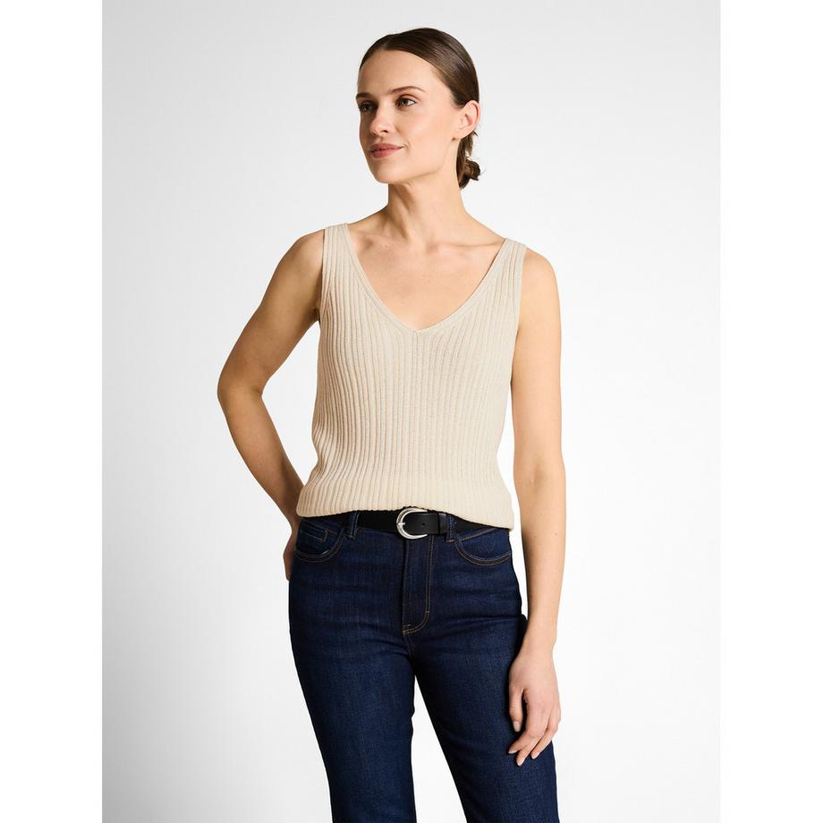 TOM TAILOR Geripptes Strick V-Ausschnitt Top  
