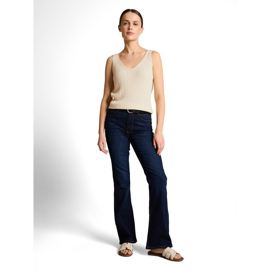 TOM TAILOR Geripptes Strick V-Ausschnitt Top  