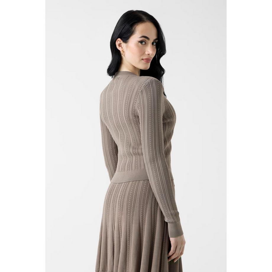 GUESS Cardigan tricoté côtelé avec fermeture à boutons  