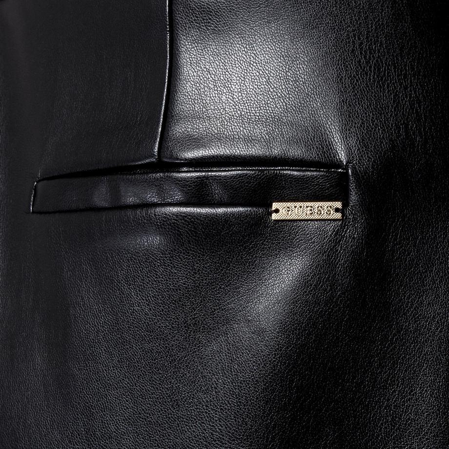 GUESS Schwarze Faux-Leder Weitbeinige Hose  