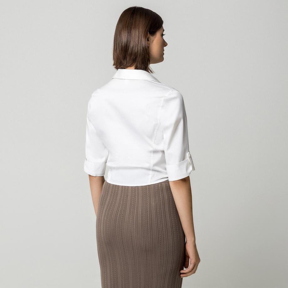 GUESS Weisse Bluse mit Schleife vorne und Dreiviertelärmeln  