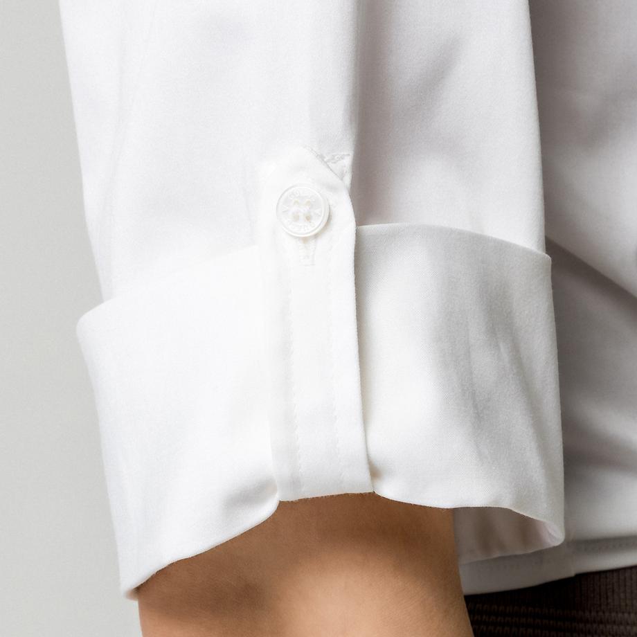 GUESS Weisse Bluse mit Schleife vorne und Dreiviertelärmeln  