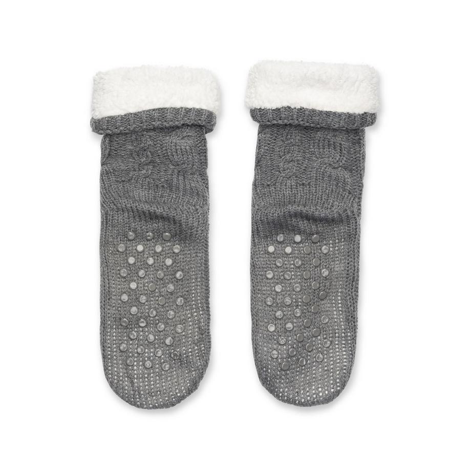 Manor Woman Home Socks Cable Knit Teddy Bear Hauteur Mollet  