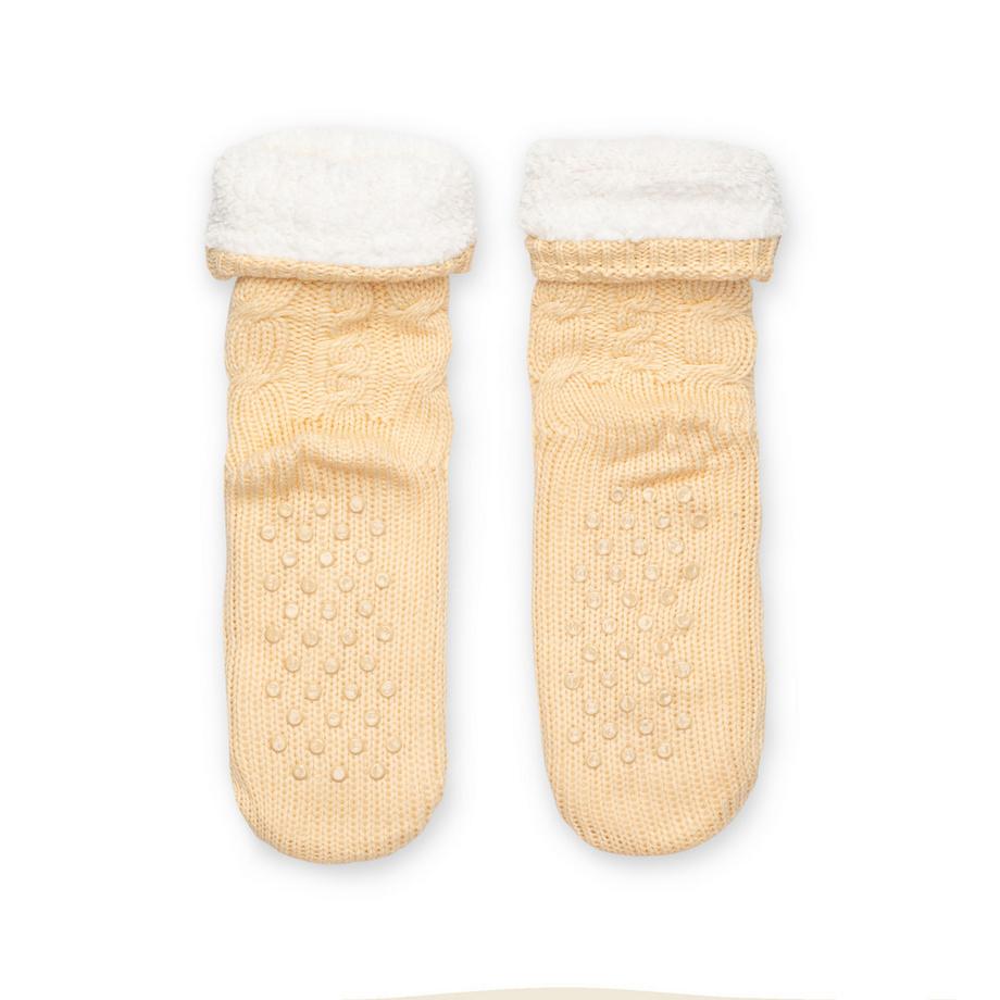 Manor Woman Home Socks Cable Knit Reindeer Gambaletti  
