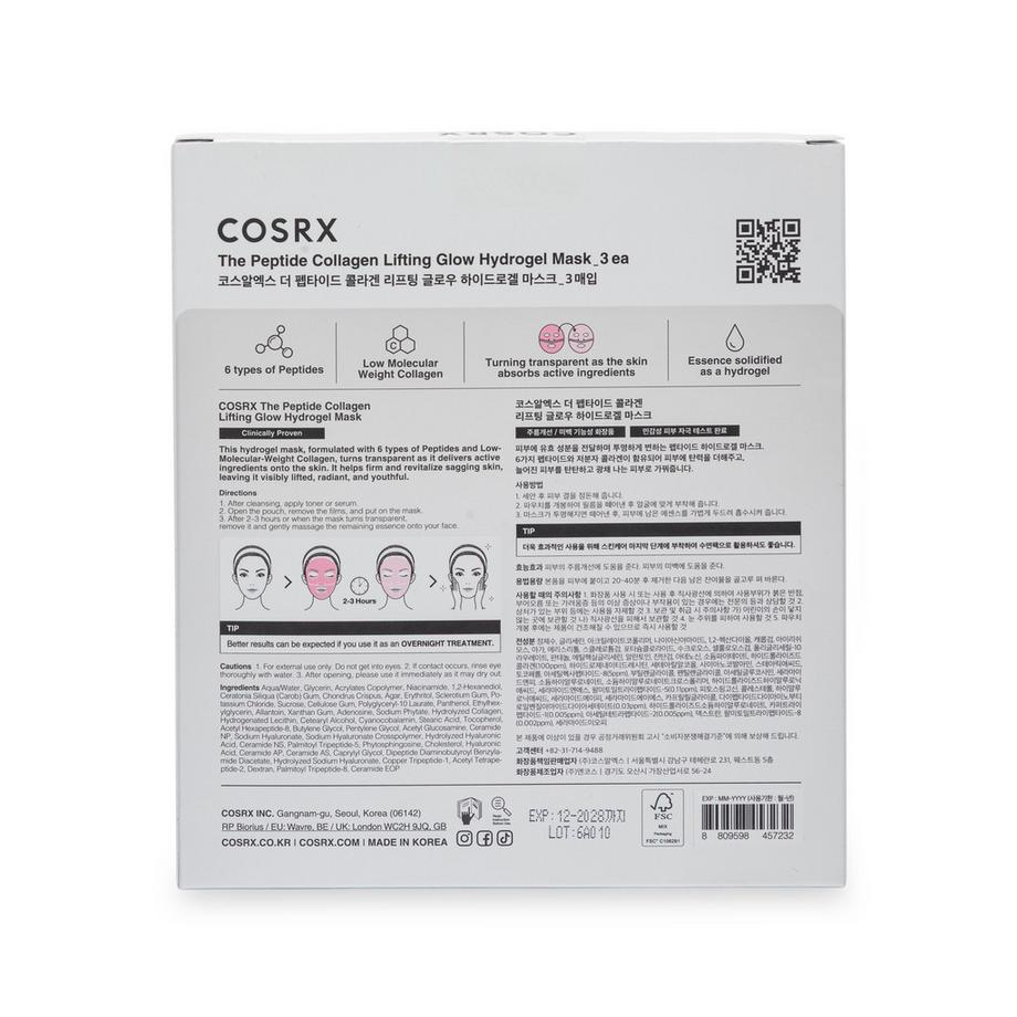 COSRX  The Peptide Collagen Lifting Glow Hydrogel Mask 