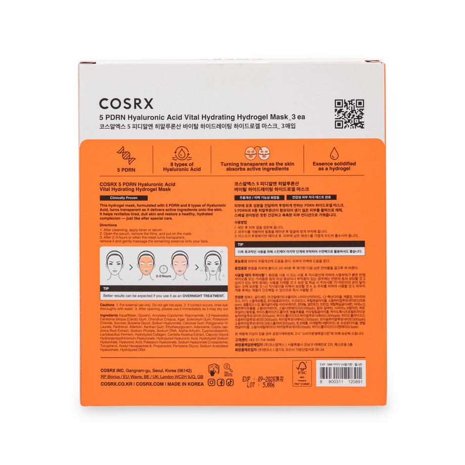 COSRX  5 PDRN Hyaluronic Acid Vital Hydrating Hydrogel Mask 