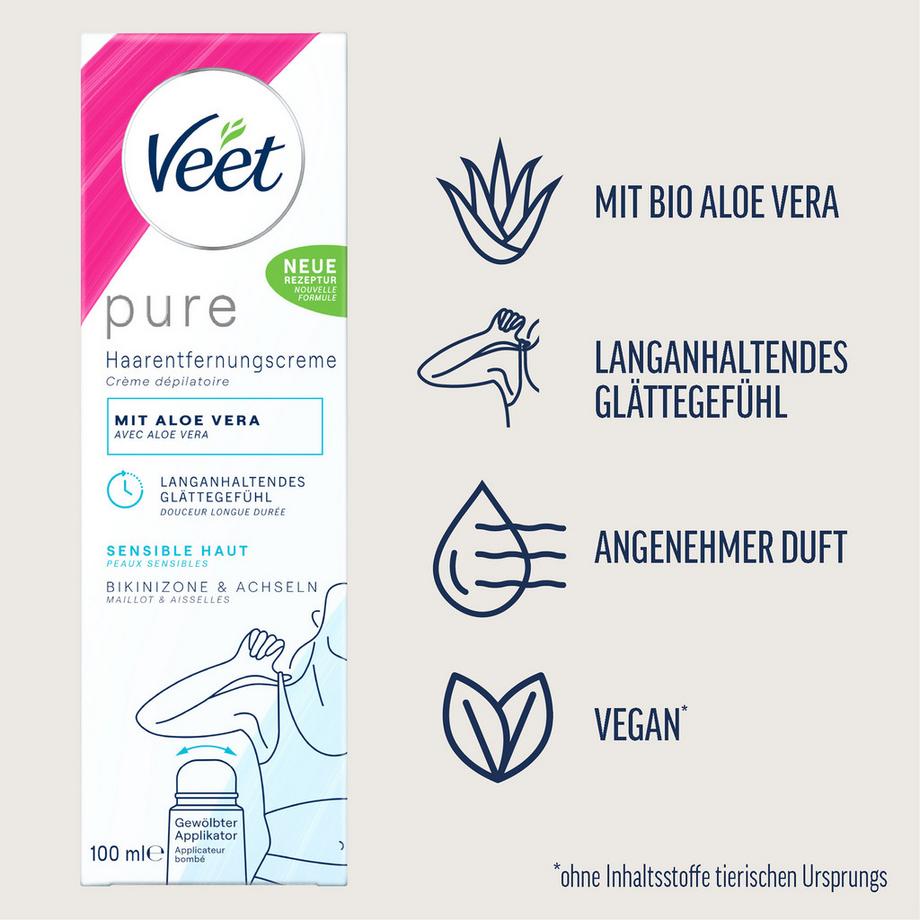 Veet  Pure Enthaarungscreme Bikini & Achseln sensitive Haut DUO 