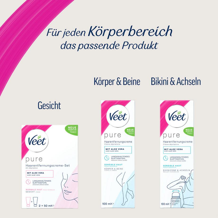 Veet  Pure Enthaarungscreme Bikini & Achseln sensitive Haut DUO 